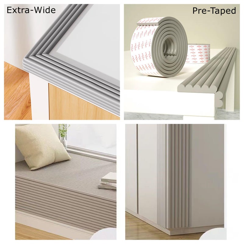 M2cbridge Multifunctional Edge and Corner Guard Coverage Baby Safety Bumper DIY 6.5 Ft (Grey (6.5ft x 2)) - Image 2